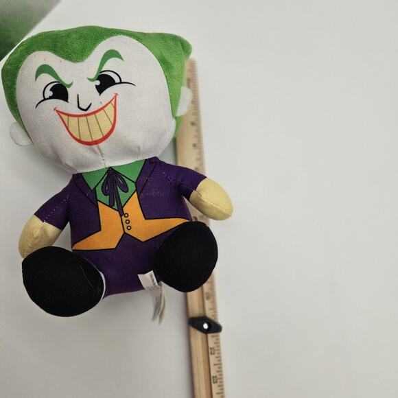 DC Comics Joker Plush Toy Factory Sitting Big Head 10" Villain Batman Green Hair - Picture 11 of 12